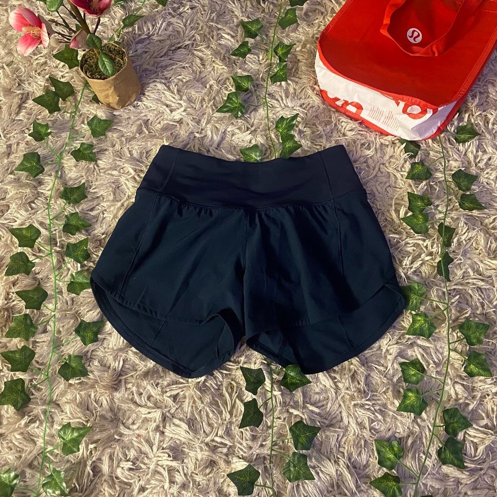 Navy blue Lululemon speed ups - Size 0 - 4 inches